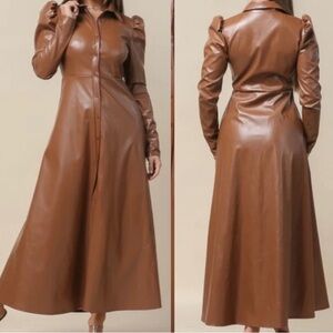 ✨ ❤️ 5 for $10 SALE❤️ Faux leather matrix dress coat